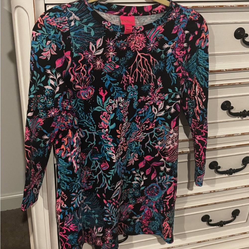 Lilly Pulitzer Kids Dress - Black with Pink and Blue Floral